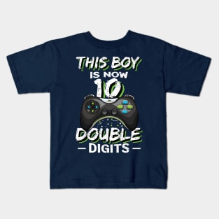 This Boy is now 10 Double digits  10th birthday Gaming Kids T-Shirt